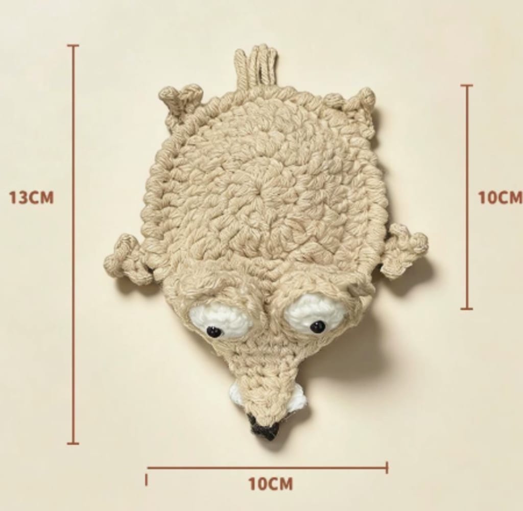 Funny Squirrel Crochet Coaster