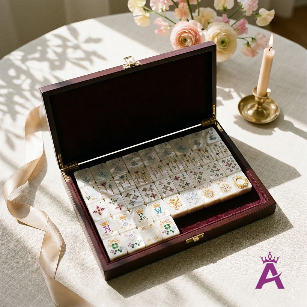 Mother-of-Pearl & Gold Mahjong — 160 Tiles
