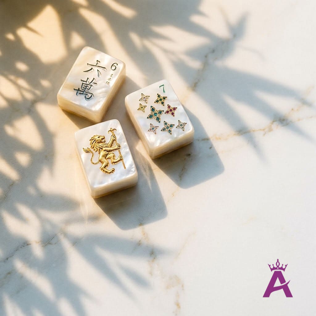 Mother-of-Pearl & Gold Mahjong — 160 Tiles
