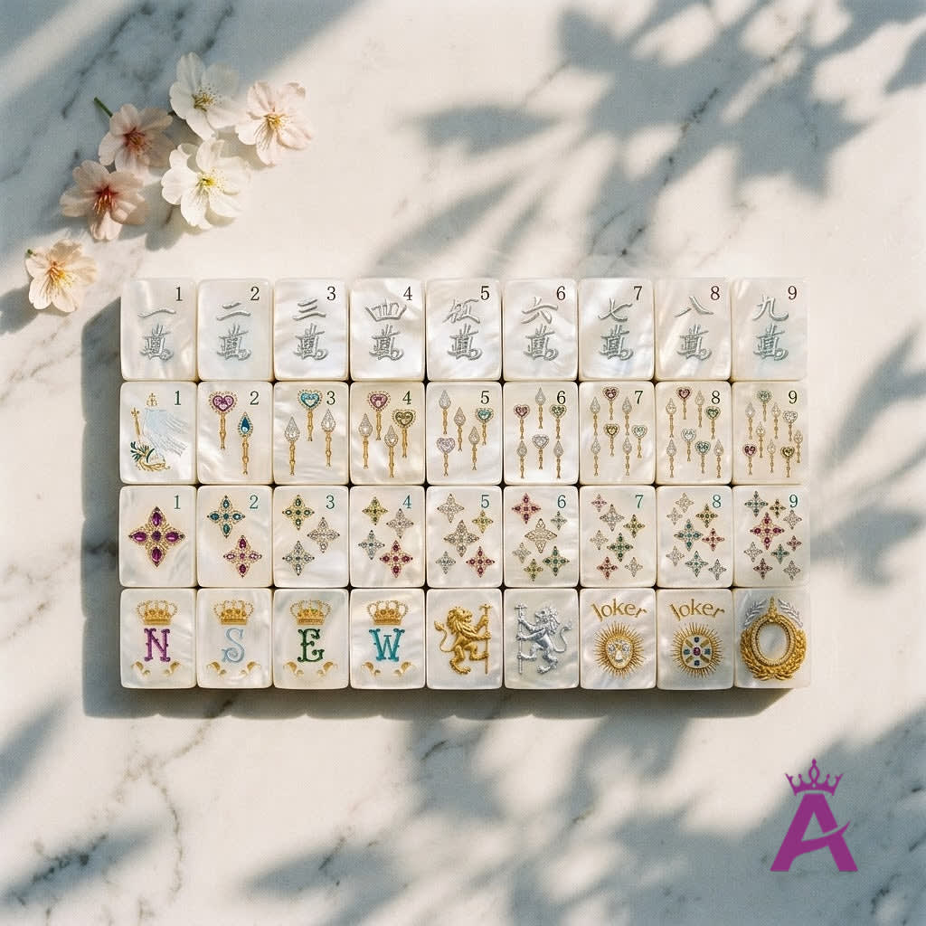 Mother-of-Pearl & Gold Mahjong — 160 Tiles