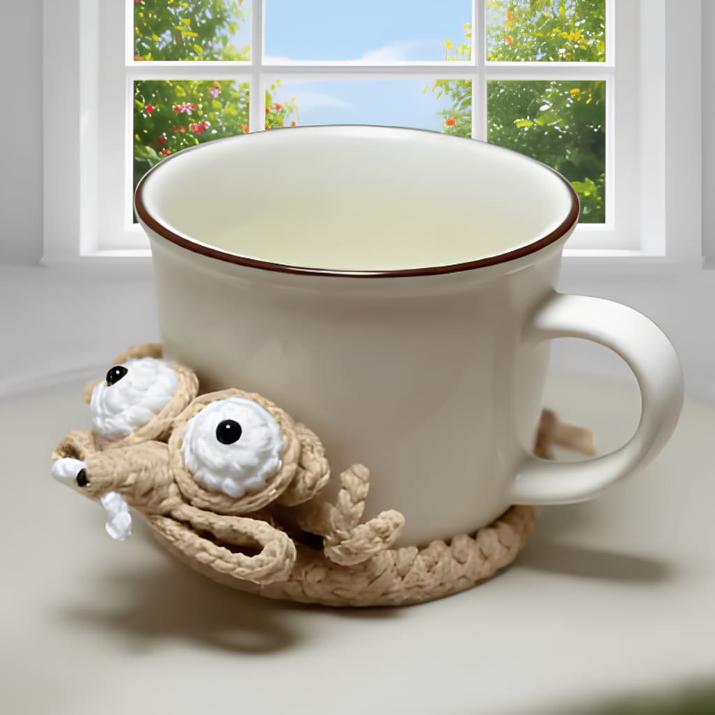 Funny Squirrel Crochet Coaster