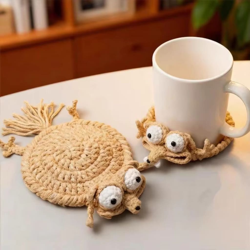 Funny Squirrel Crochet Coaster